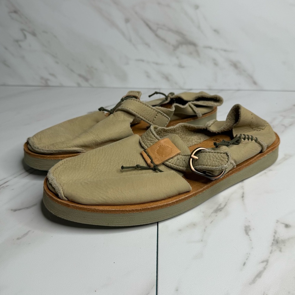 Satorisan Benirras Premium Leather Slip On Suede Tan Neutral Minimalist Natural